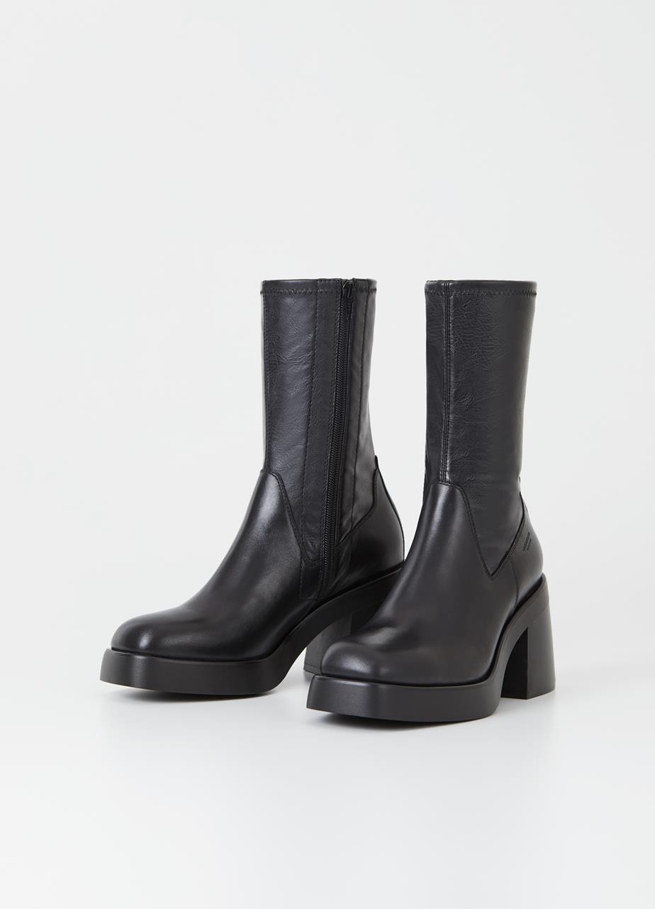 Brooke botas Negro cuero/comb