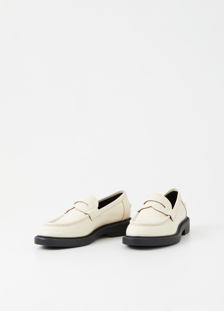 Alex w loafer Off White polished leather