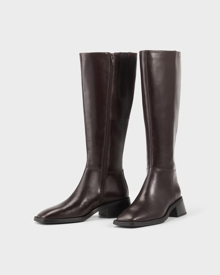 Blanca tall boots Dark Brown, Leather