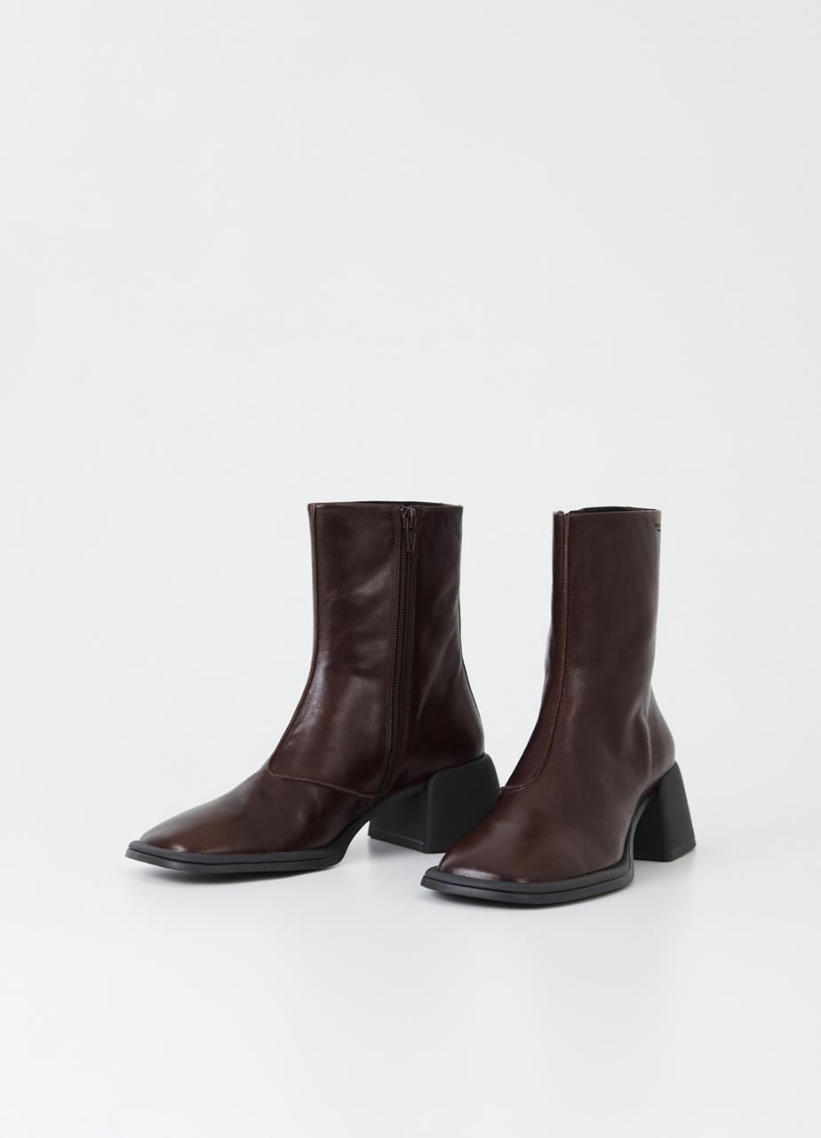 Ansie bottes Marron Foncé cuir