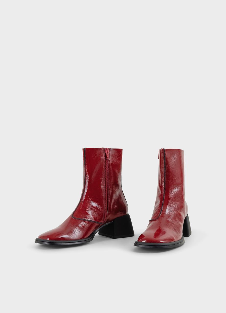 Ansie bottes Rouge Foncé cuir verni