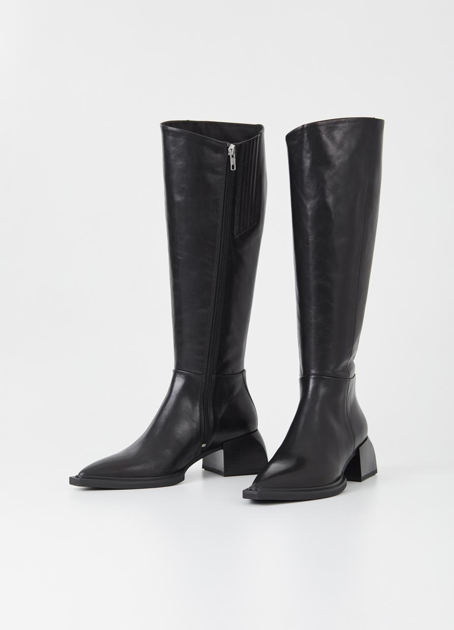 Vivian botas de cano alto Preto couro