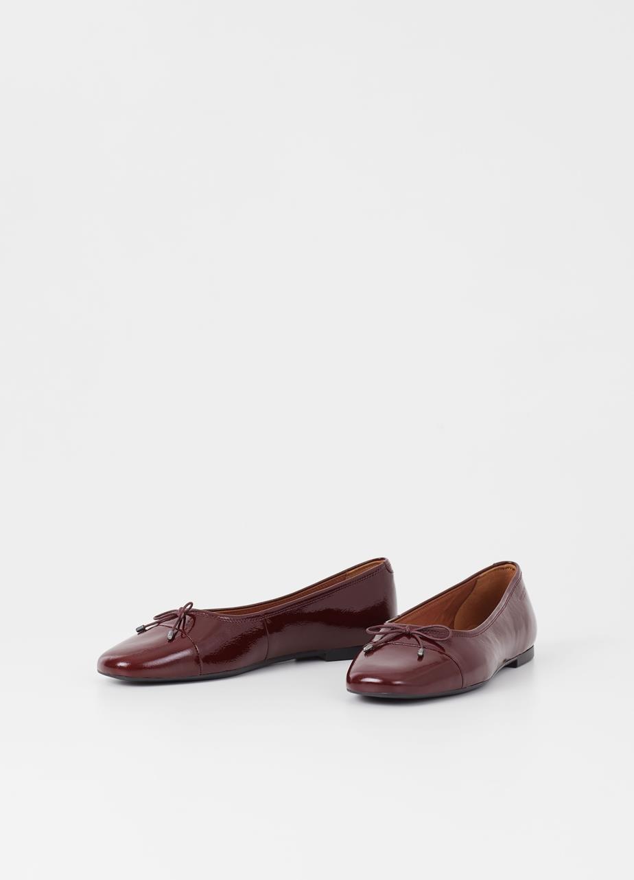 Jolin ballerines Rouge, Cuir Verni