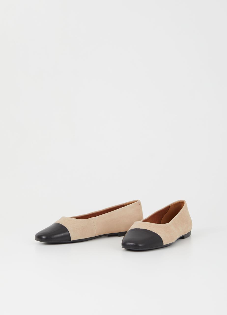 Jolin ballerines Beige, Daim/Cuir