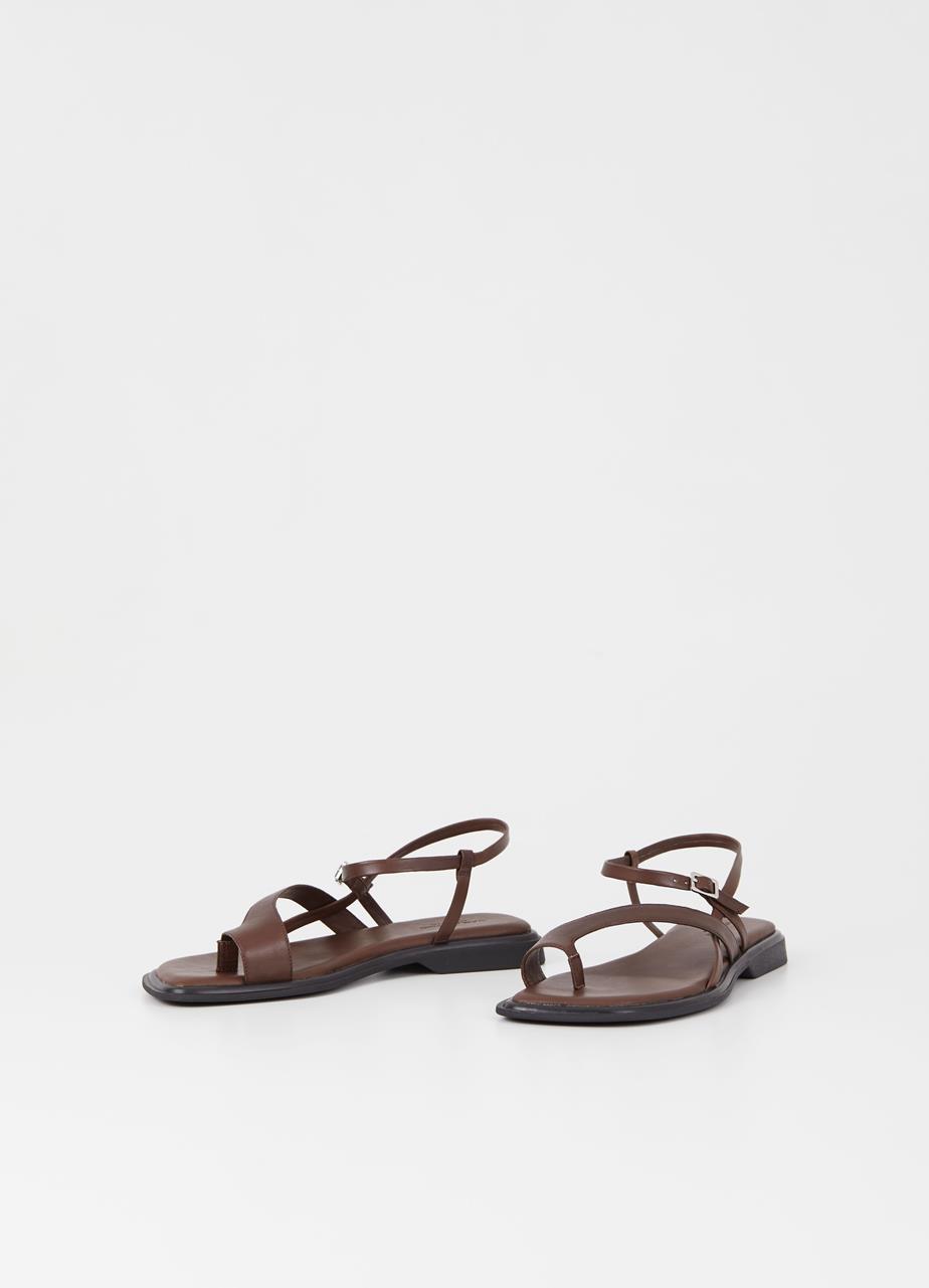 Izzy sandaler Mørkebrun læder