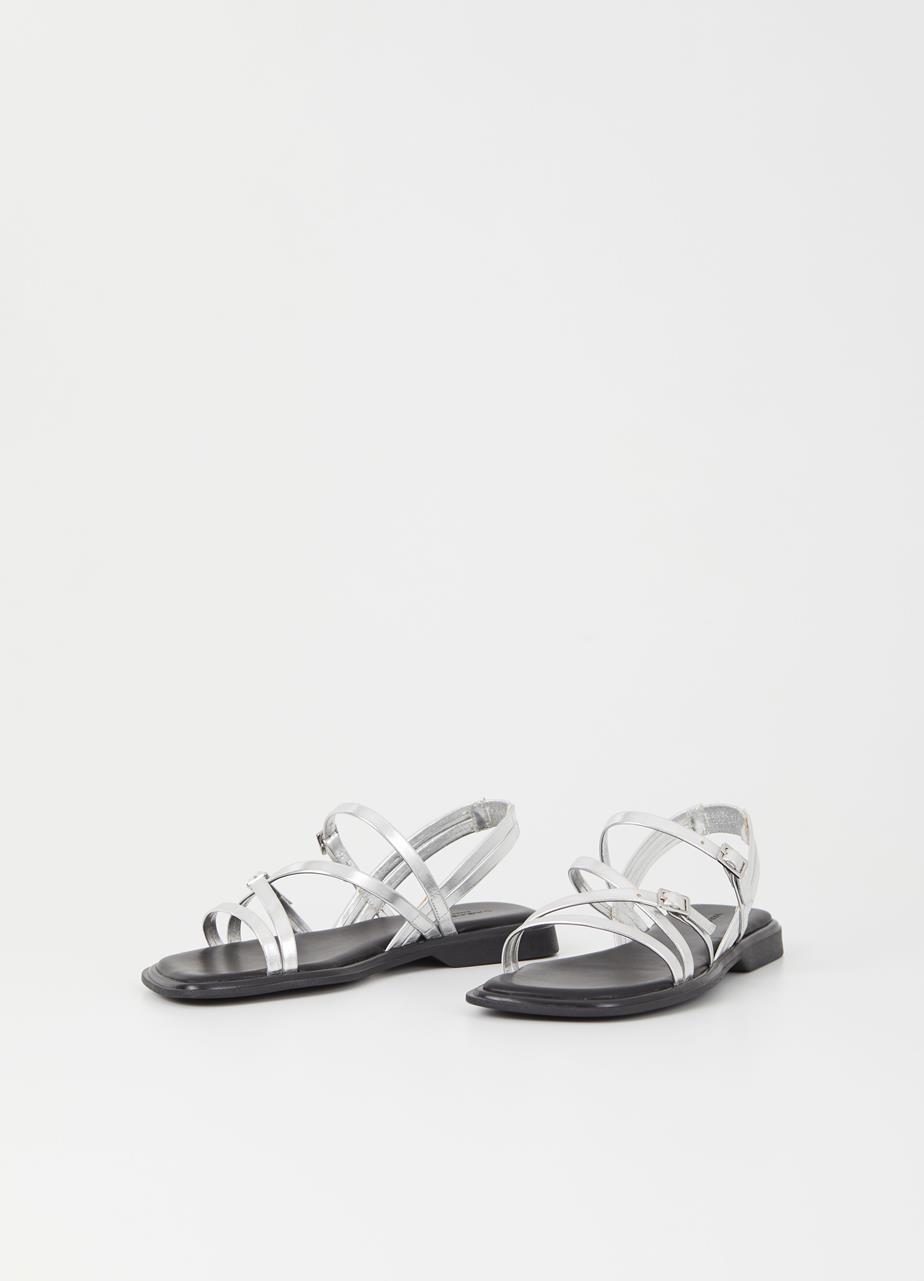 Izzy sandals Silver metallic leather