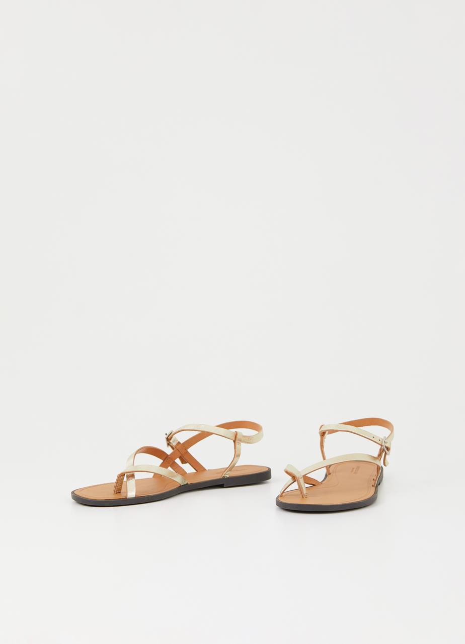 Tıa 2.0 sandals Gold metallıc leather