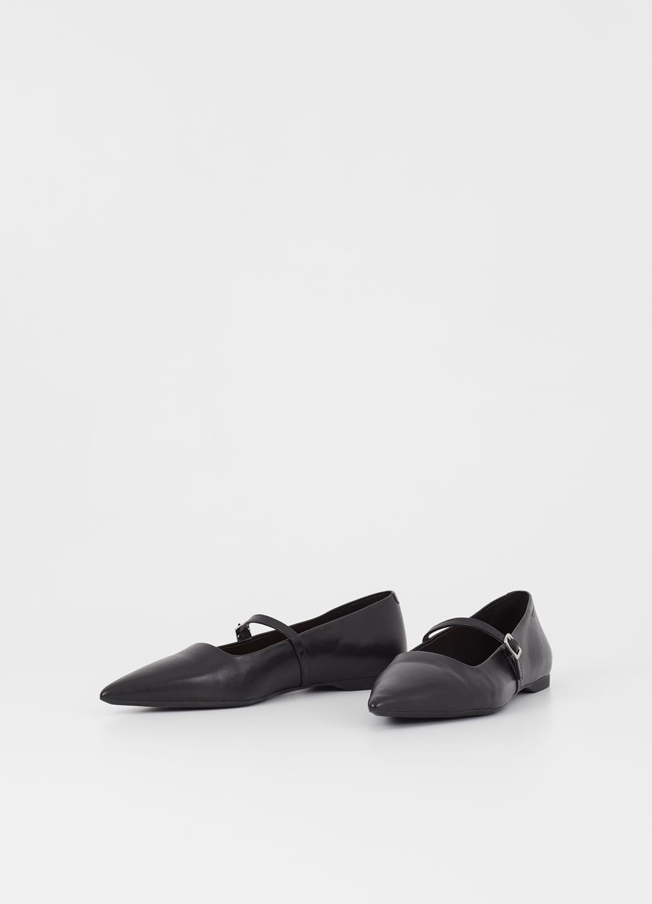 Hermine zapatos Negro cuero