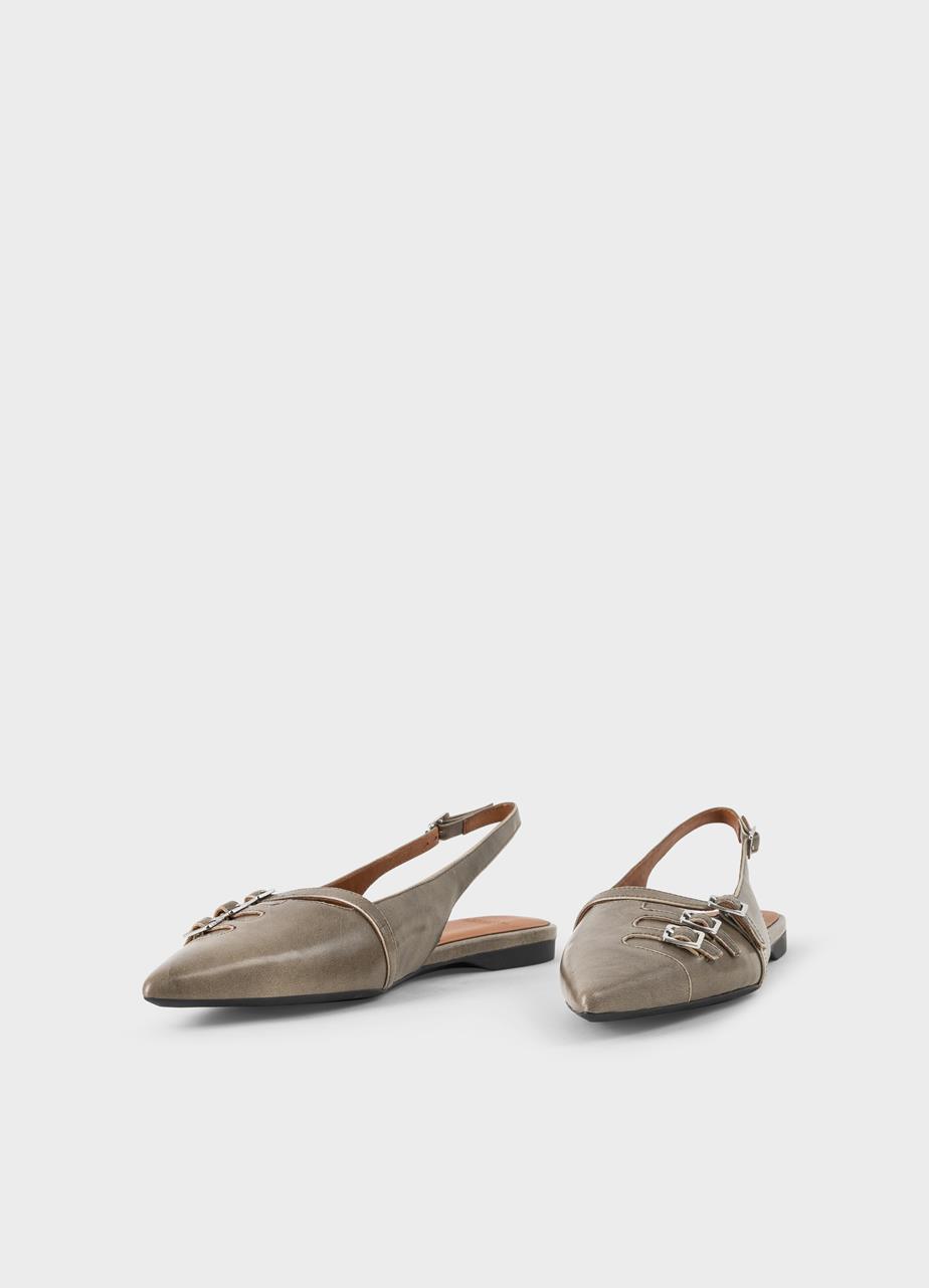 Hermine schuhe GRAU GEBÜRSTET LEDER