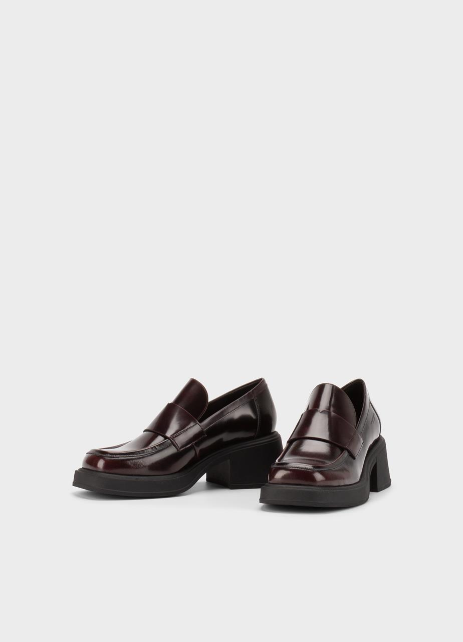 Dorah loafer Dunkelrotes, Poliertes Leder