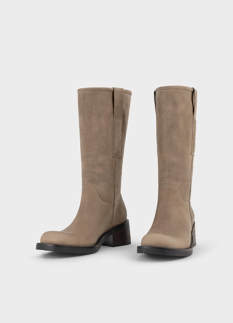 Nour tall boots Light Brown oily nubuck