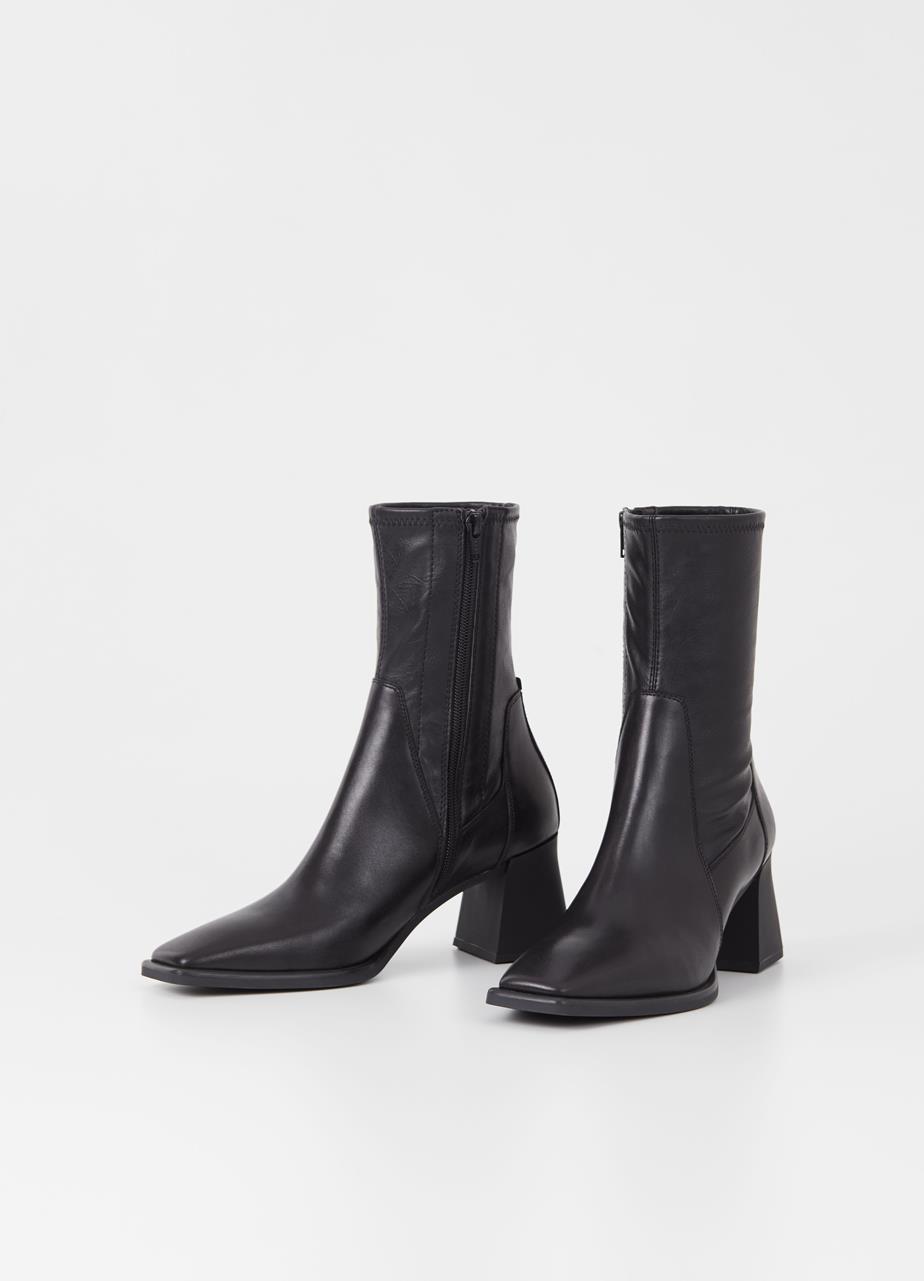 Hedda boots Black leather/comb