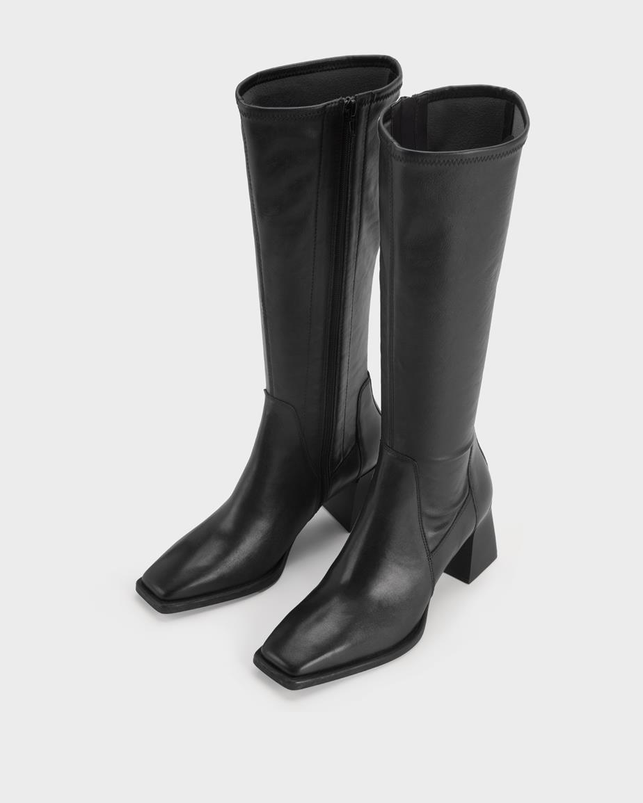 Hedda tall boots Black, Leather/Comb