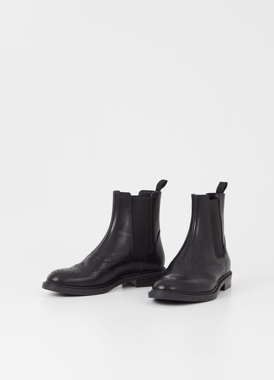 Amina stiefel SCHWARZES LEDER