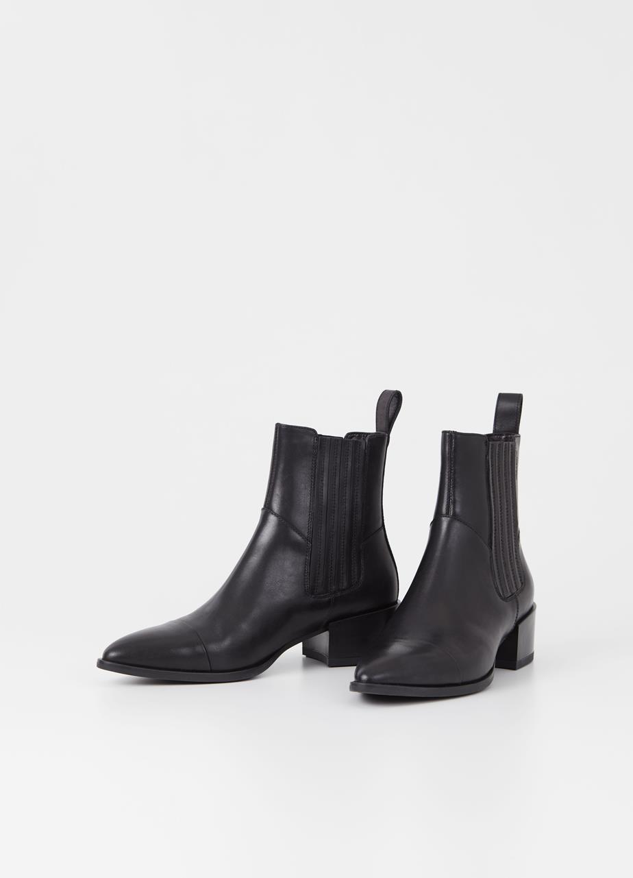 Marja botas Negro cuero