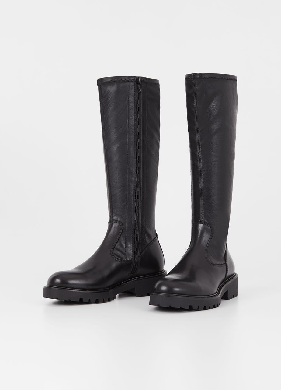 Kenova tall boots Black leather/comb