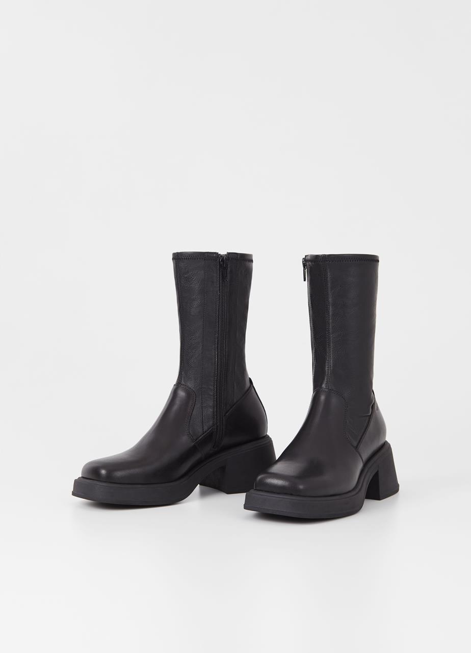 Dorah boots Black, Leather/Comb