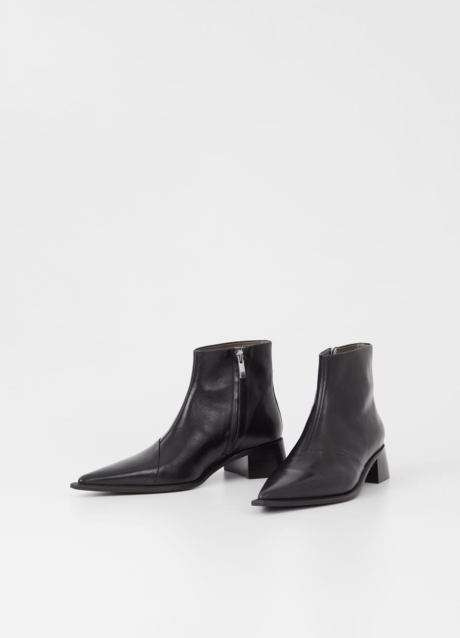 Samira stiefel Schwarzes leder