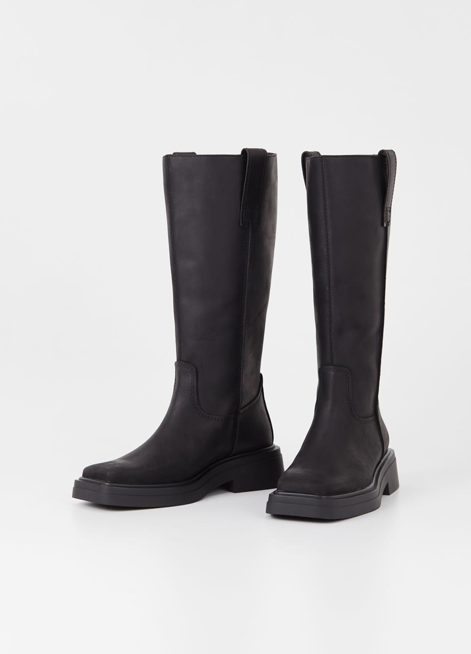 Eyra botas de cano alto Preto nobuck oleado