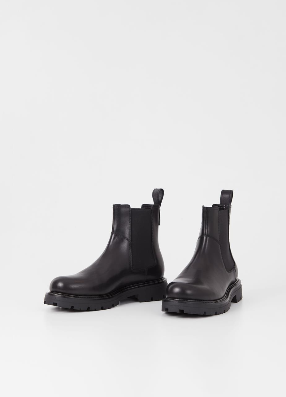 Cameron stiefel Schwarz, Leder