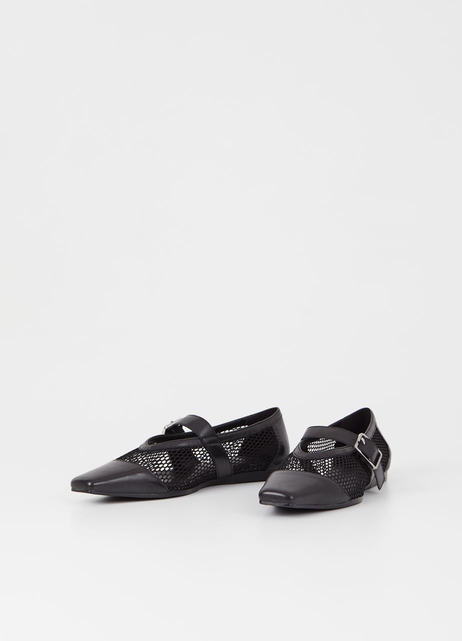 Wioletta chaussures Noir cuir/filet