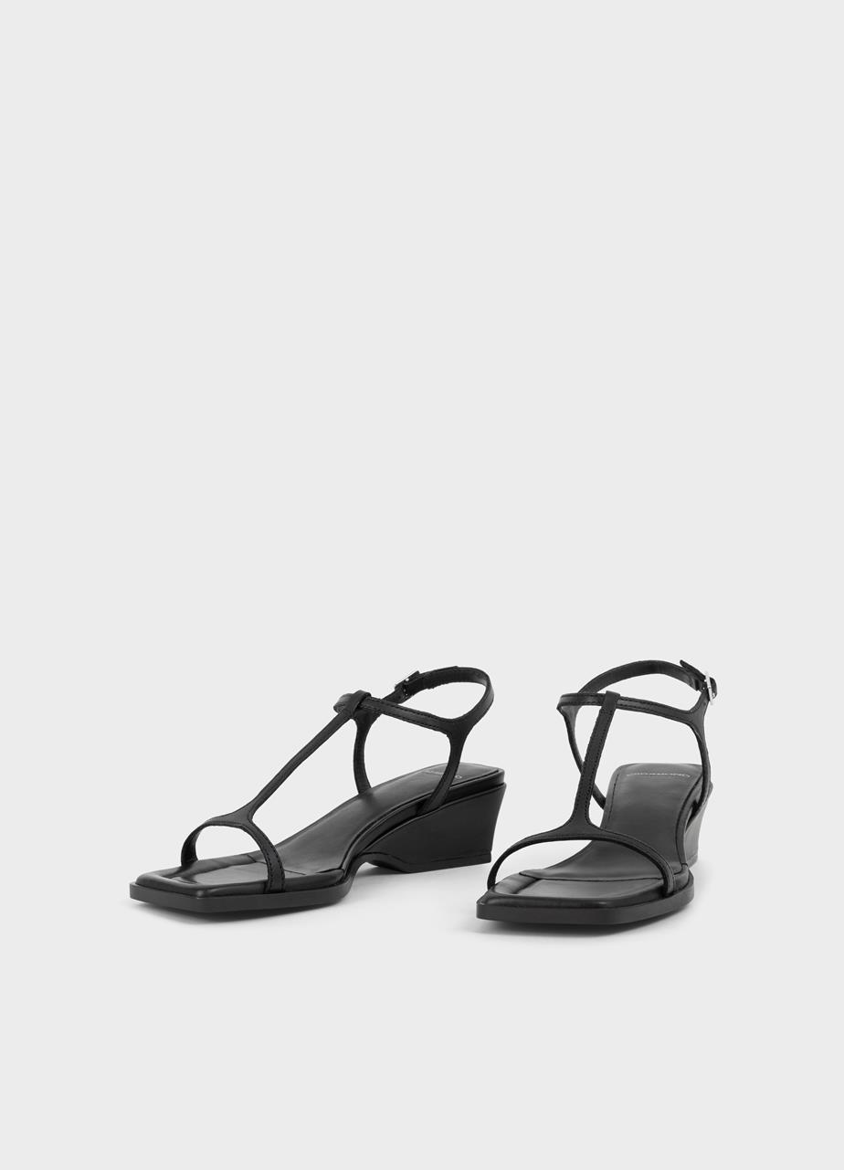Bessie sandálias Preto couro