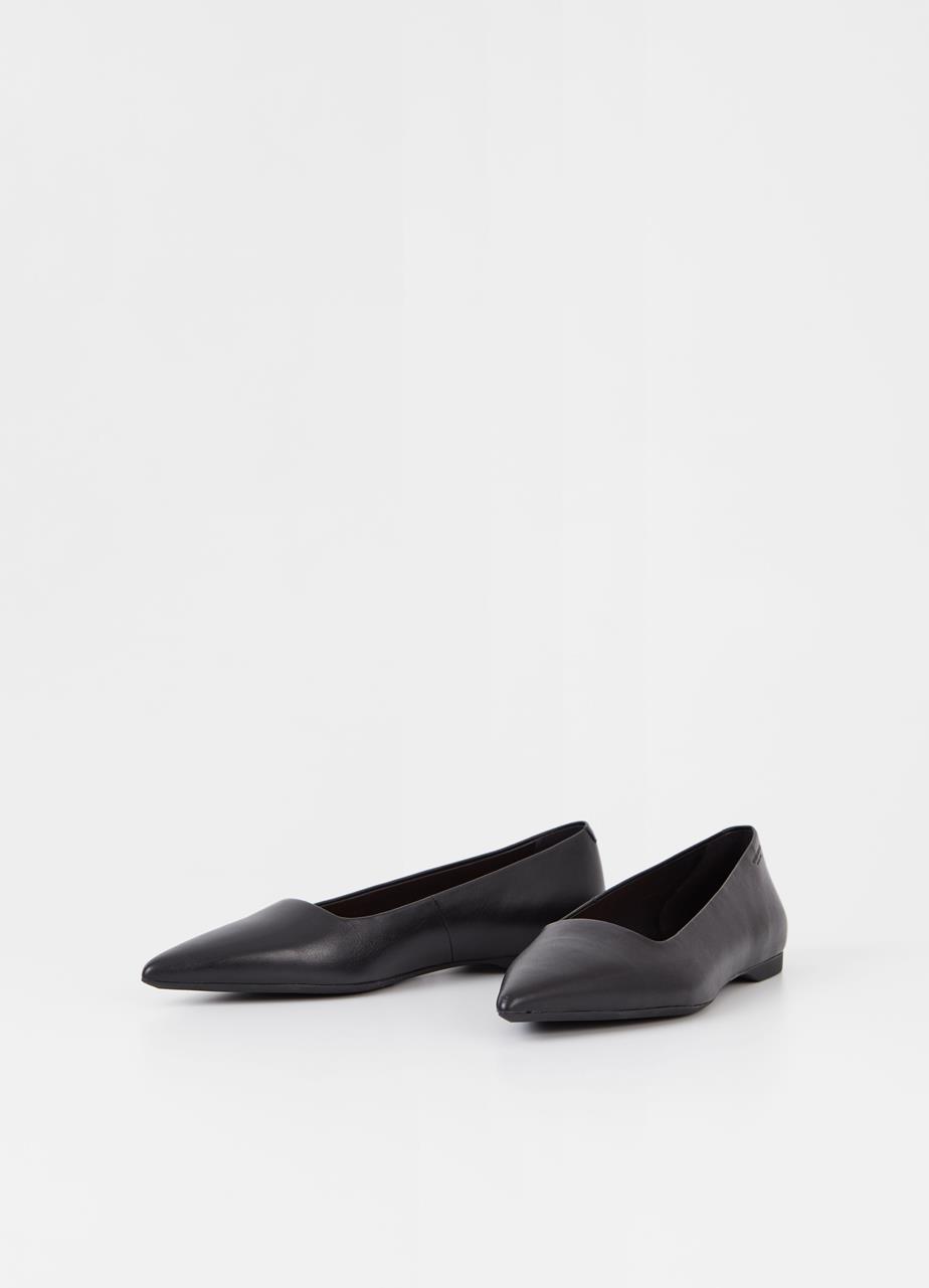 Hermine chaussures basses Noir cuir