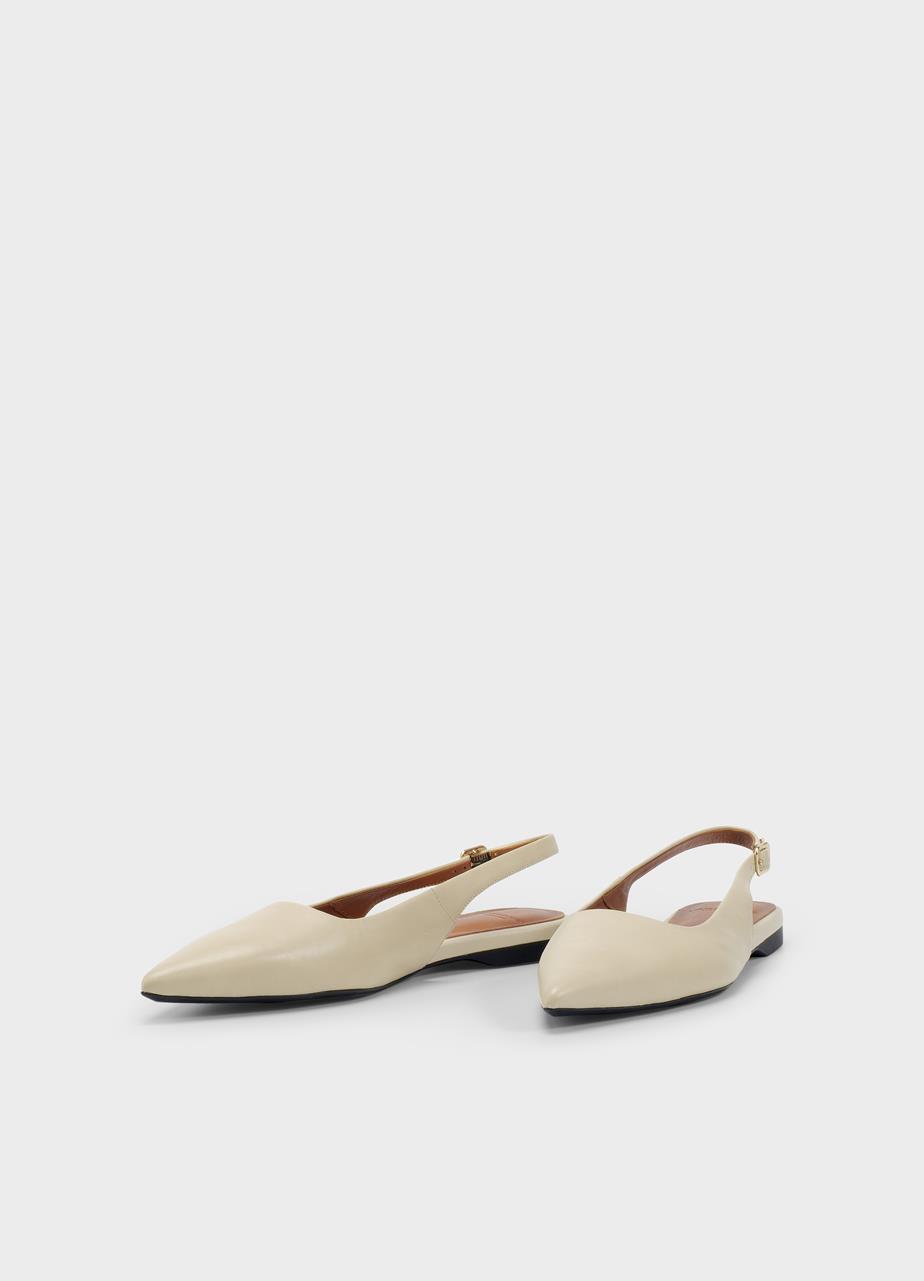 Hermine zapatos bajos Beige cuero