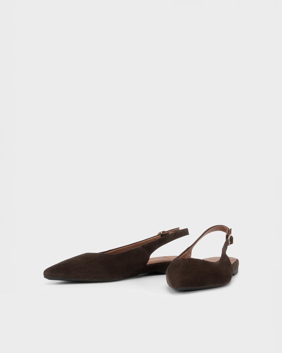 Hermine ballet flats Dark Brown, Suede