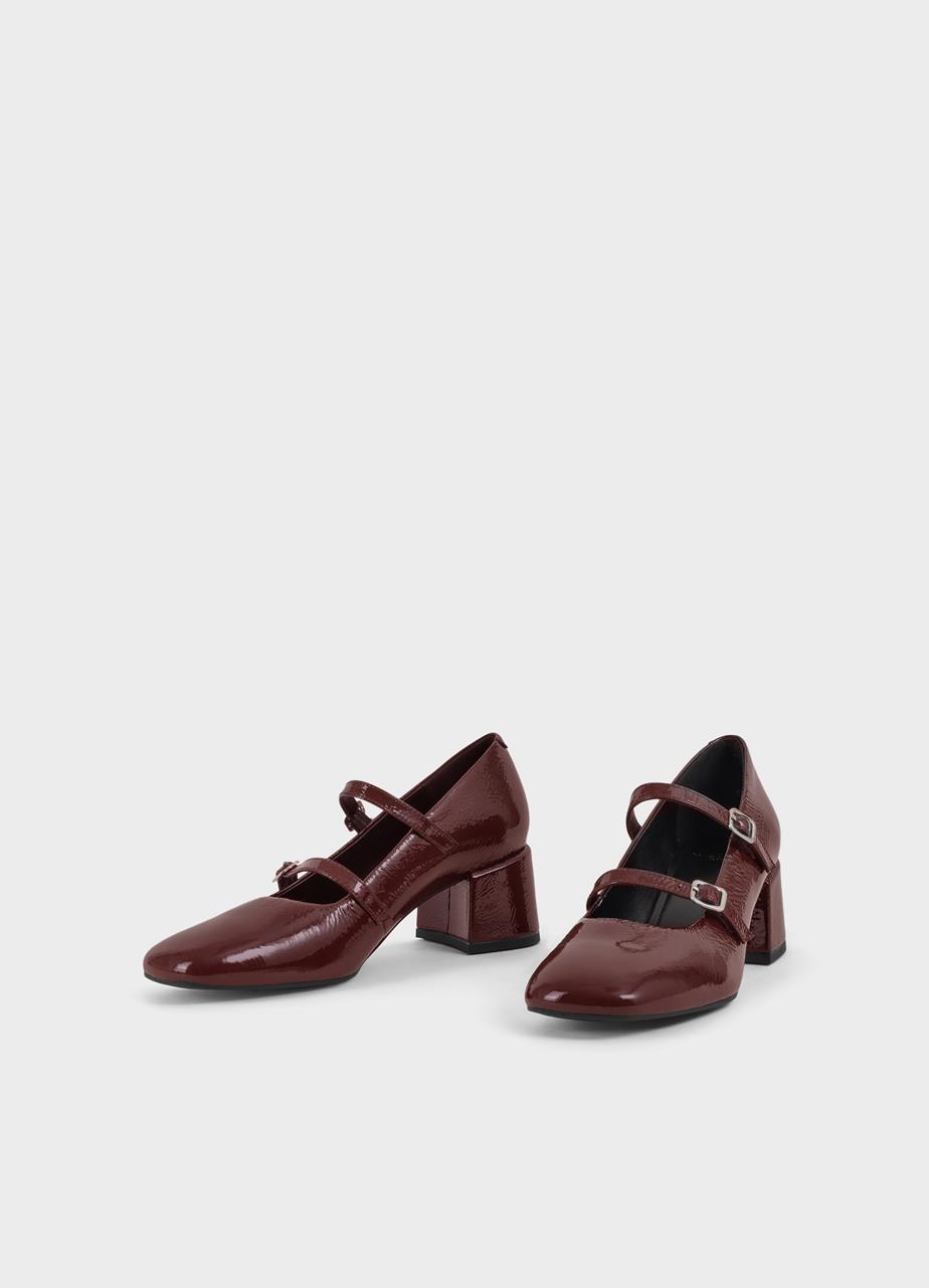 Adison pumps DONKERROOD LAKLEER