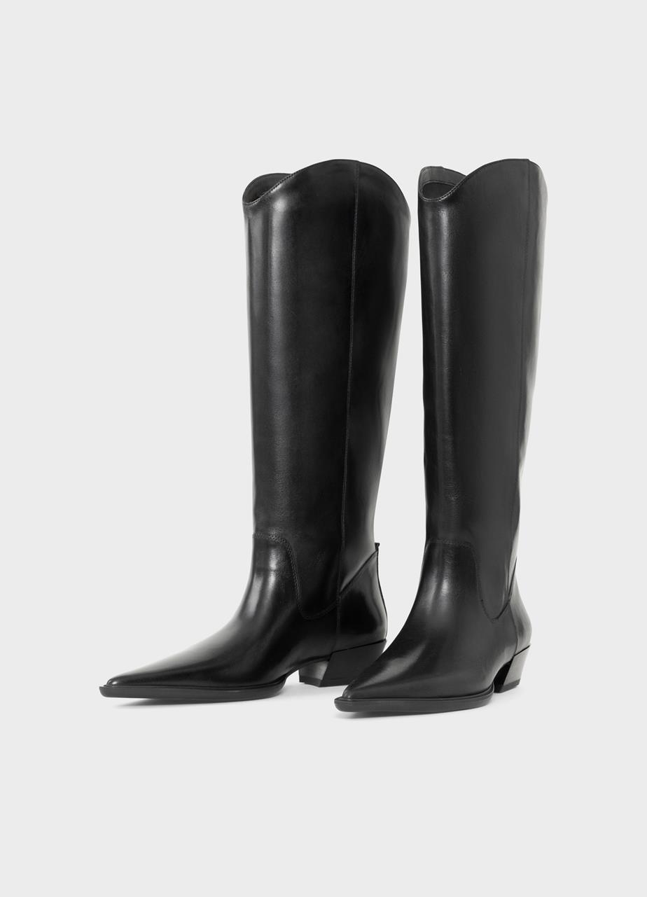 Cassie hohe stiefel Schwarzes leder