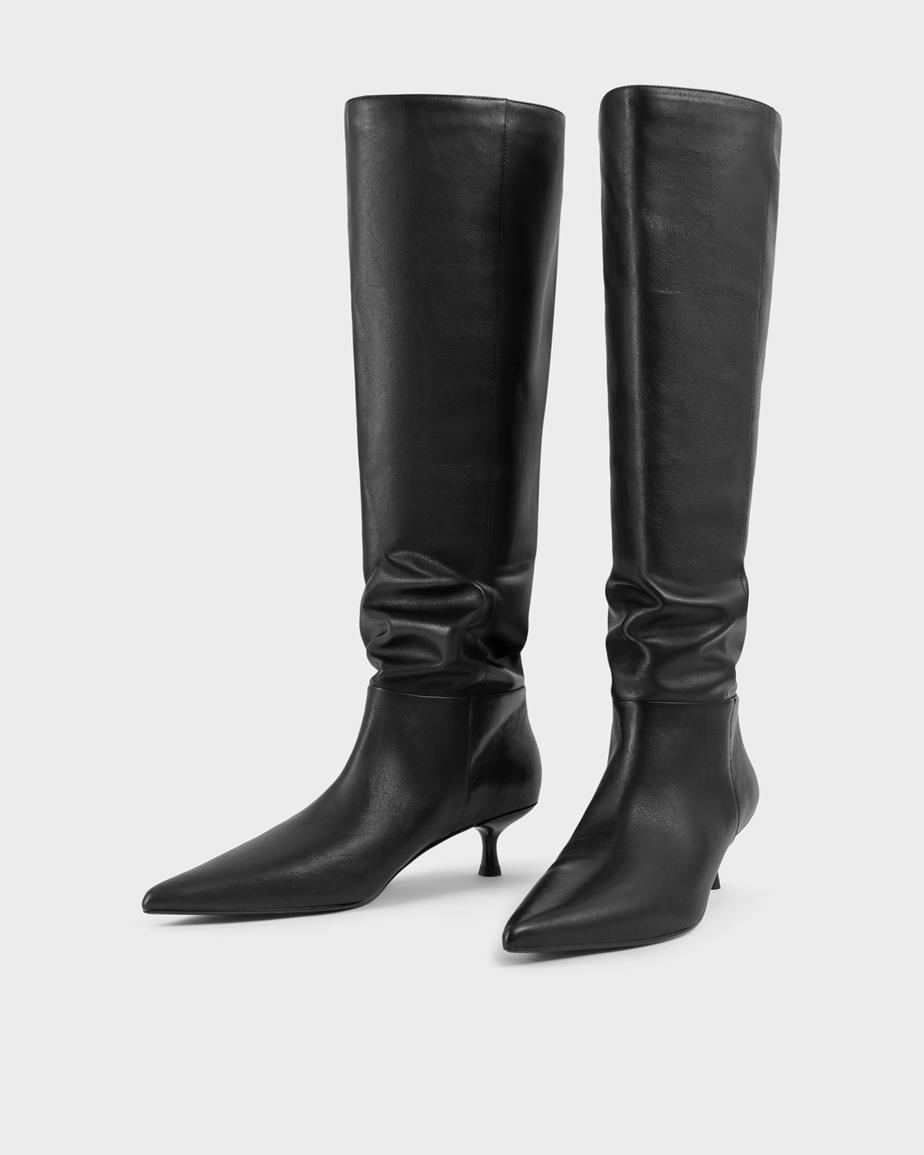 Lykke tall boots Black, Leather