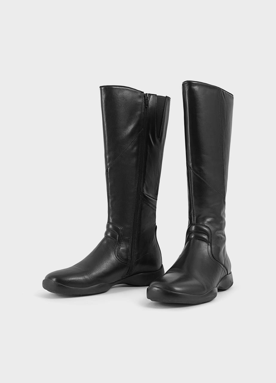 Sky hohe stiefel Schwarzes leder