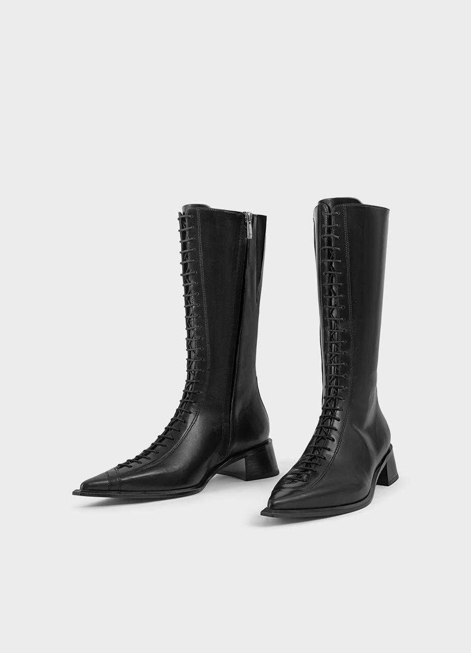 Samira bottes hautes Noir cuir