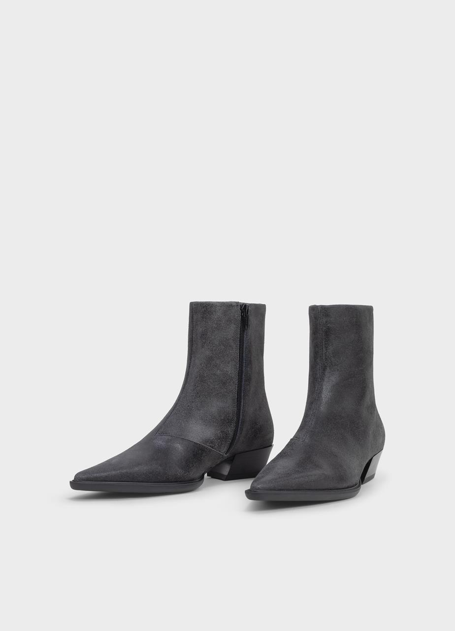 Cassie boots Black textured leather