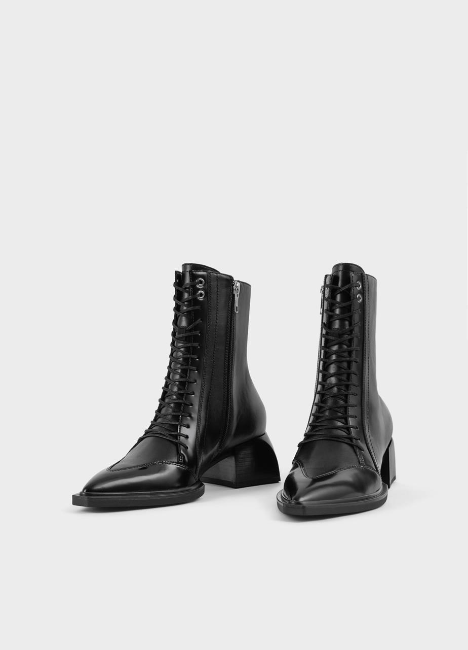 Vivian boots Black leather/comb