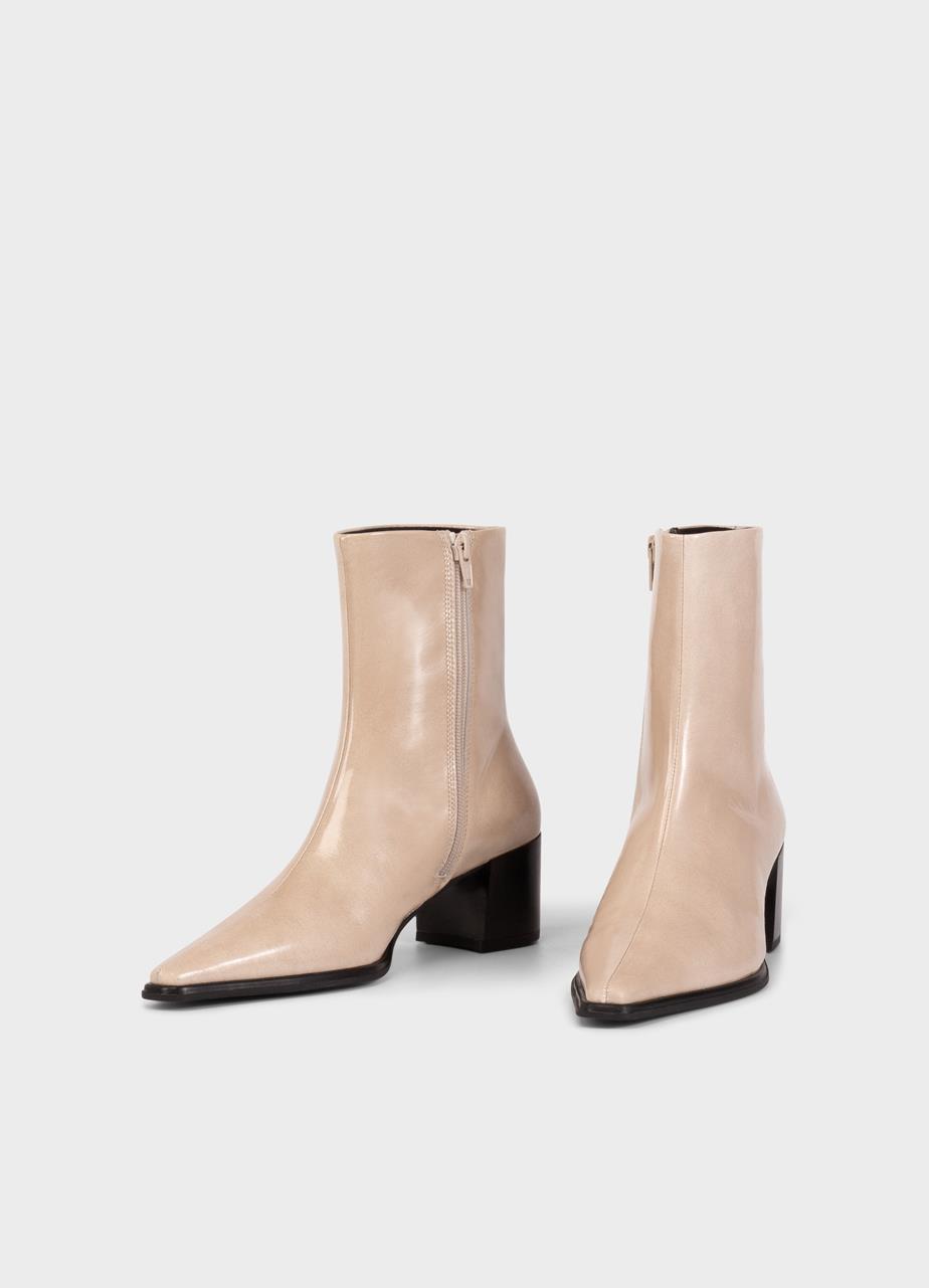 Giselle bottes Beige cuir verni