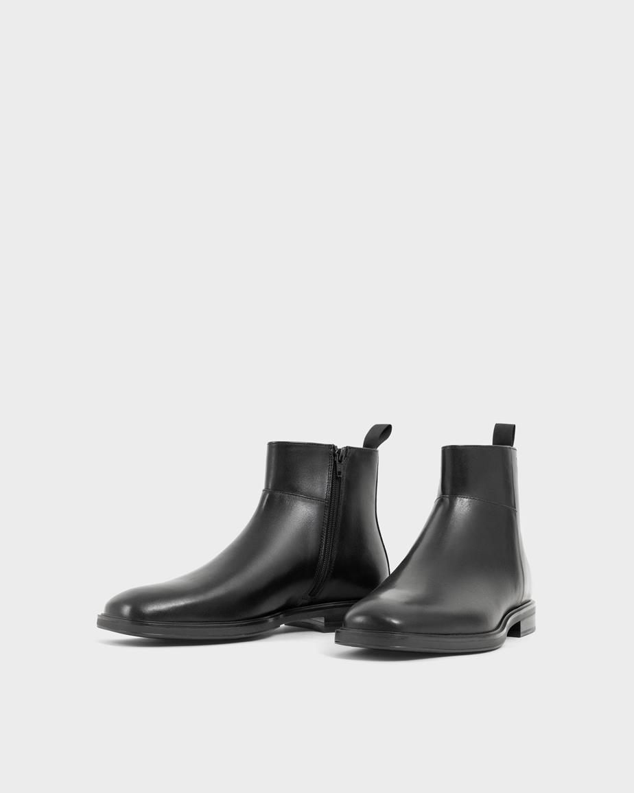 Andrew stiefel Schwarzes, Leder