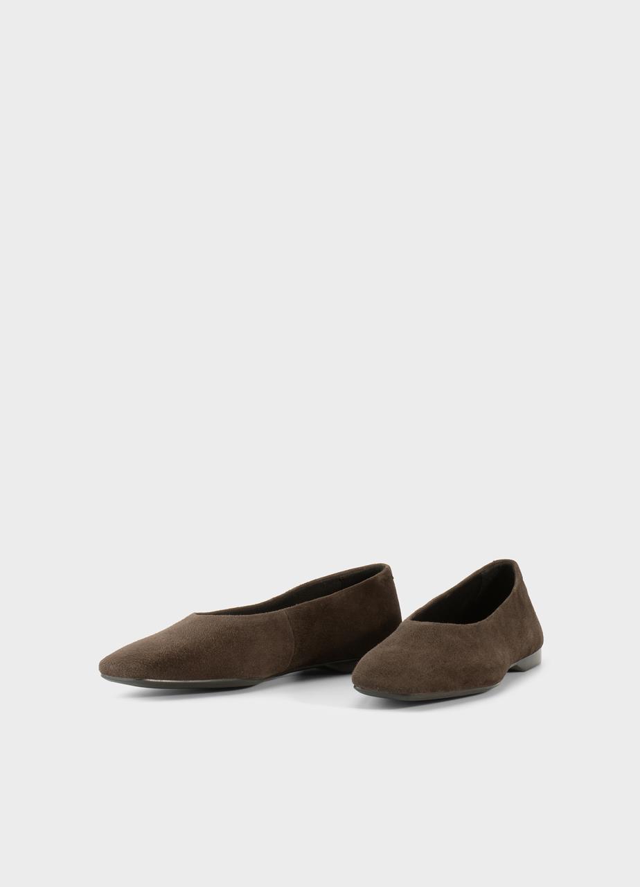 Delia ballerina's Donkerbruin, Suède