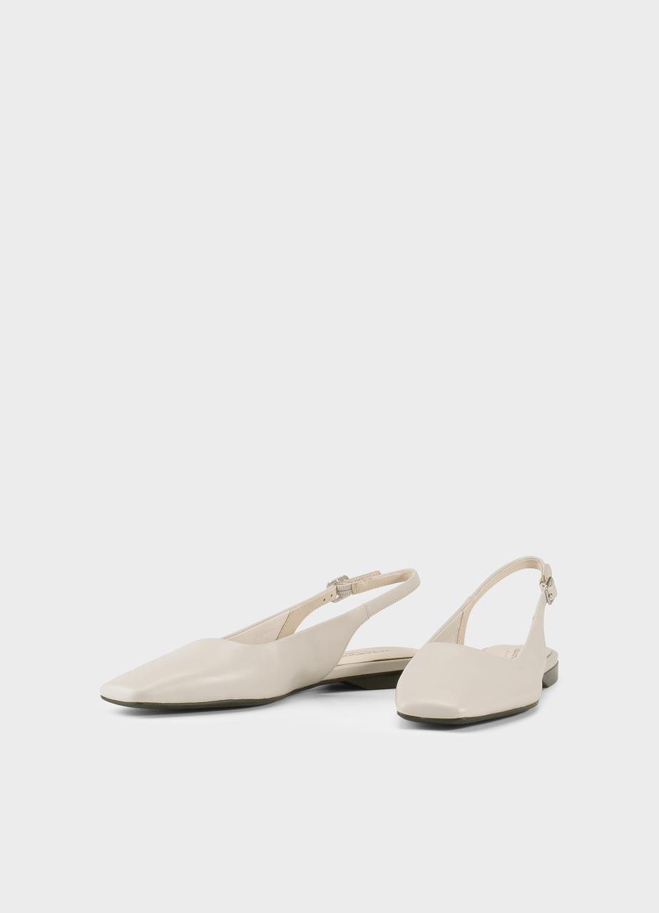 Delia μπαλαρίνεσ Off White, Δερμα