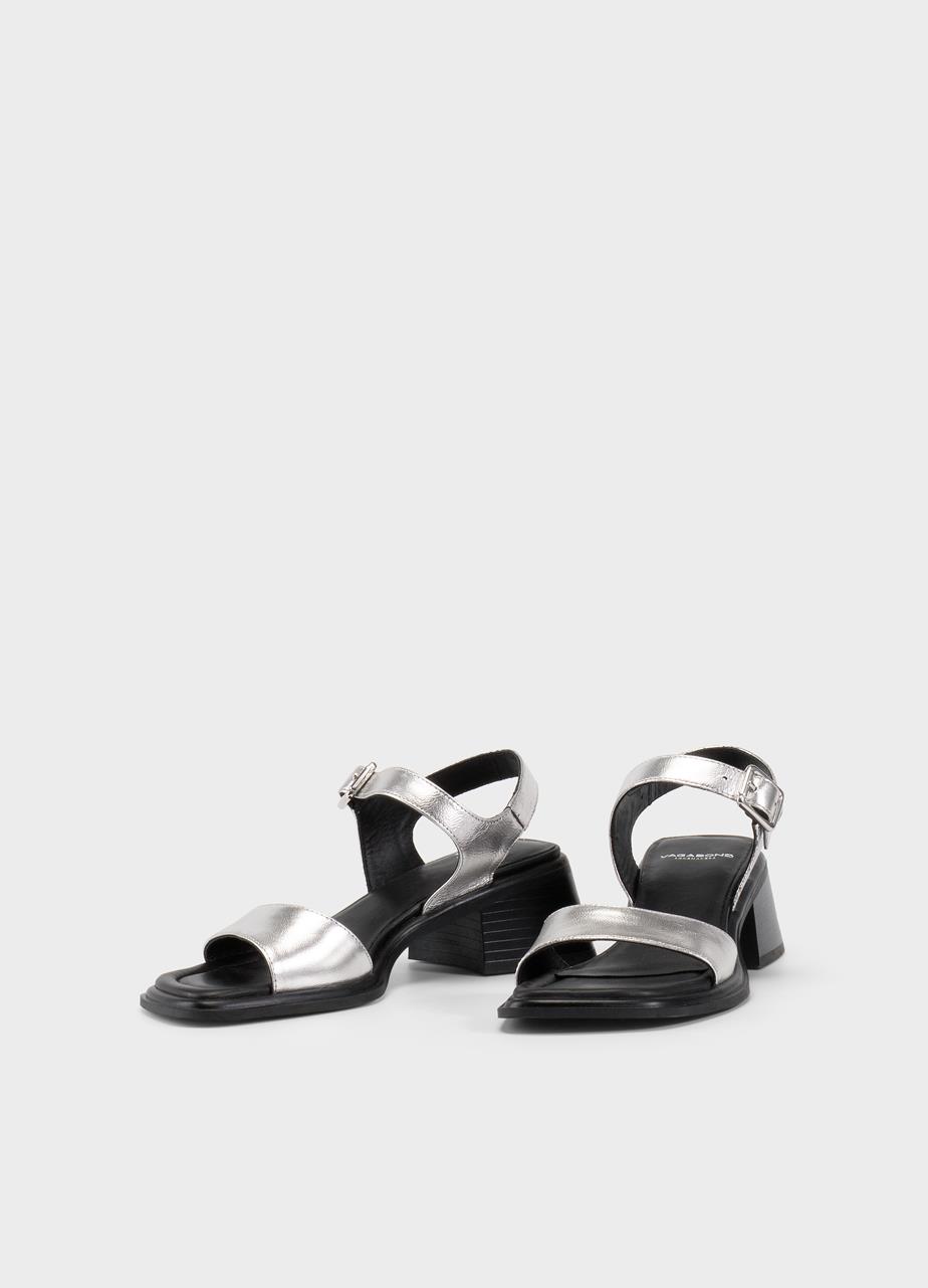 Ines sandaletter Silver metallfärgat skinn