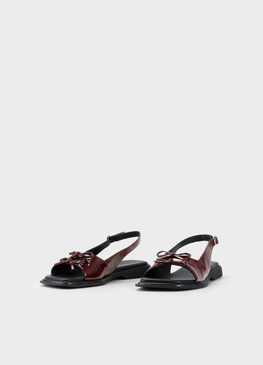 Izzy sandalen DUNKELROTES LACKLEDER