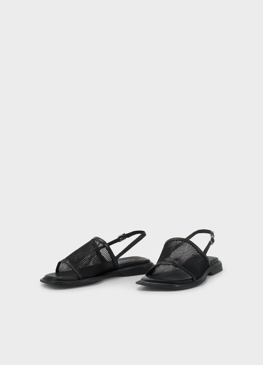 Izzy sandalen Schwarz leder/netzstoff