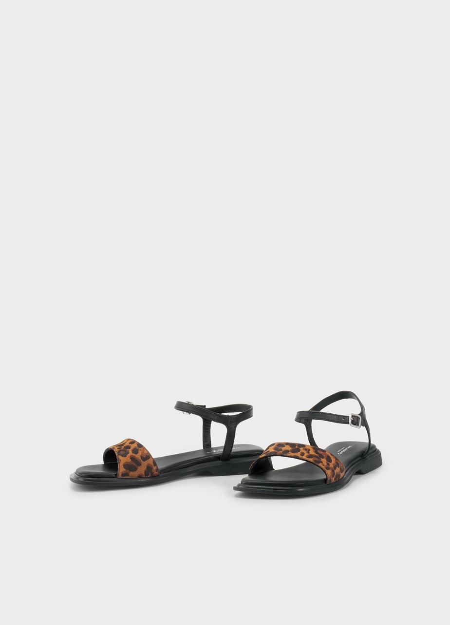 Izzy sandalen Braunes hair-on-leather