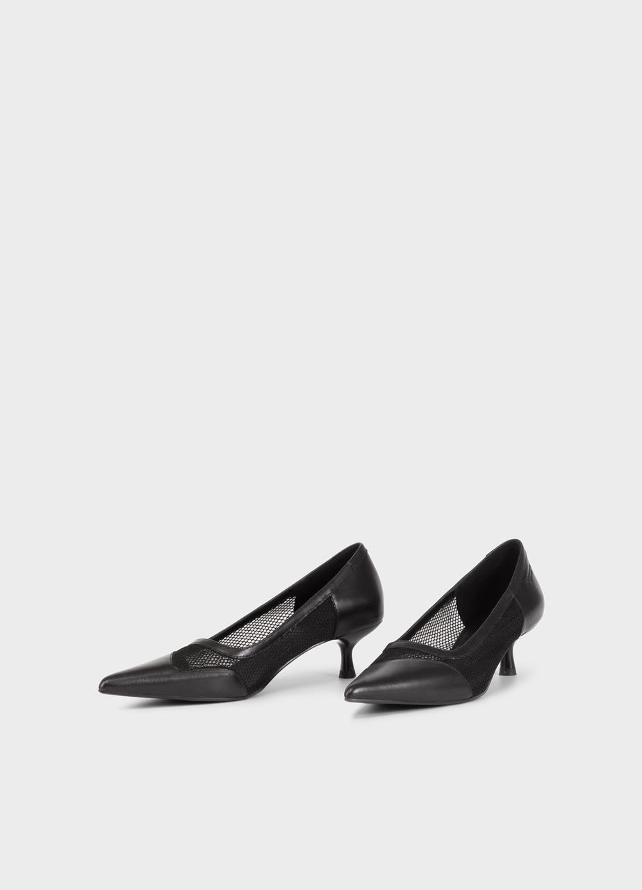 Lykke pumps Sort læder/mesh