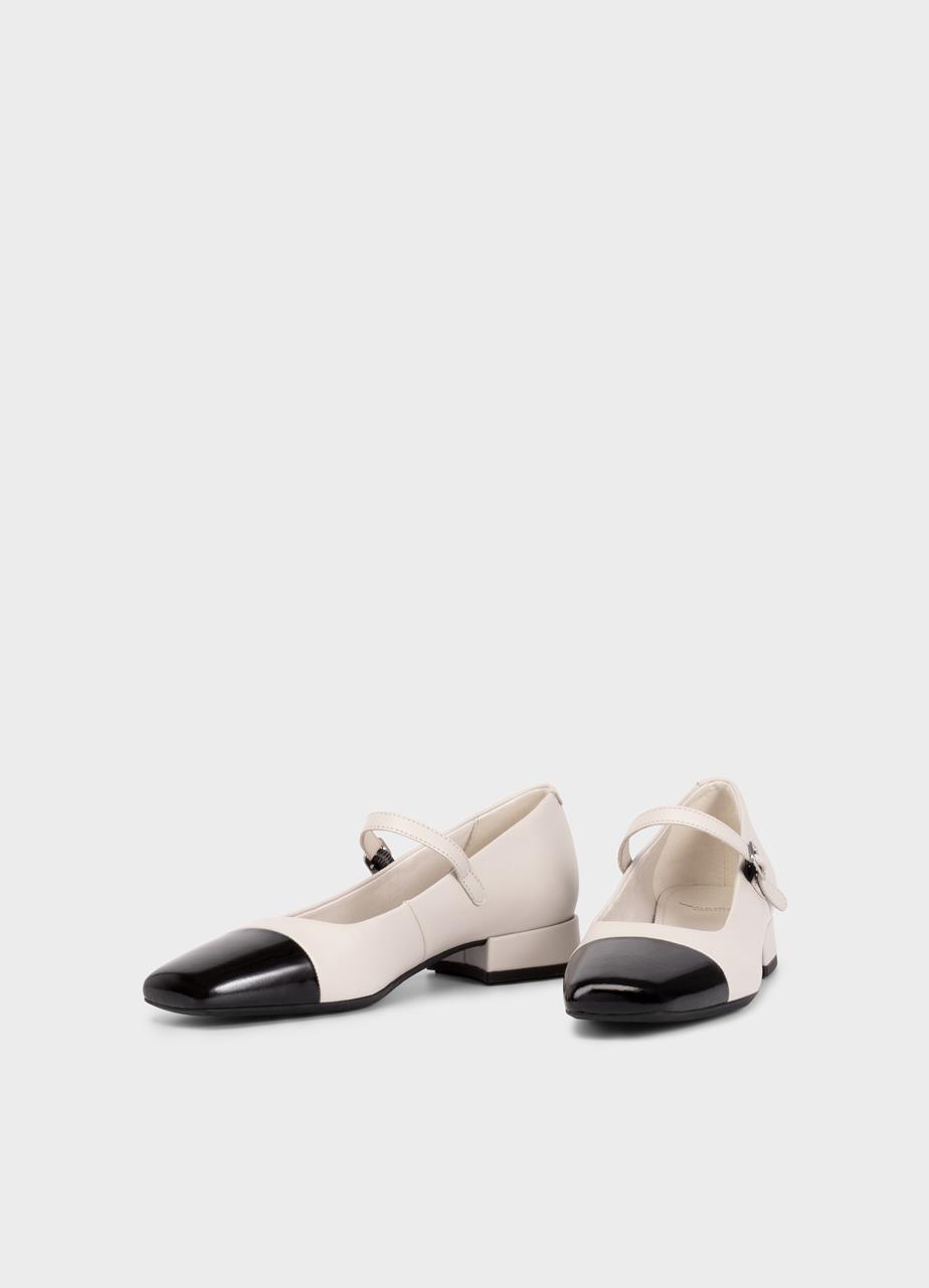 Debbi pumps Offwhite læder/kombination