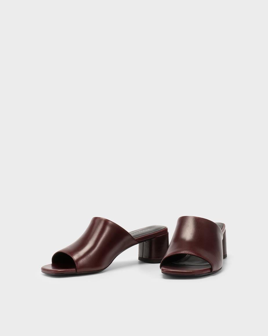 Piper mules Mörkrött, Skinn