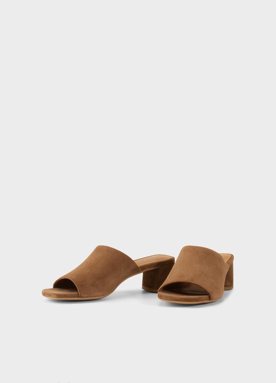 Piper mules Brun, Semsket Skinn