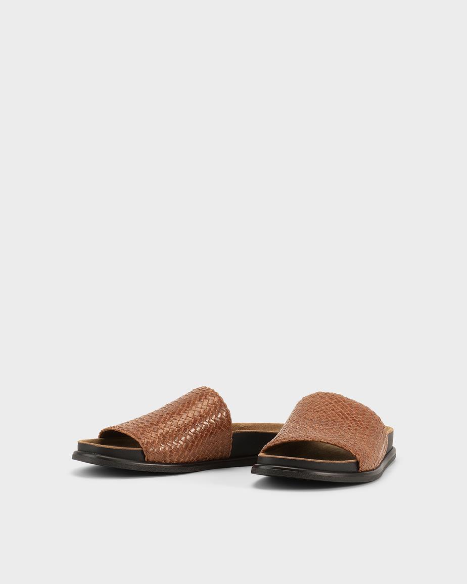 Effie sandaler Brun, Flätat Skinn
