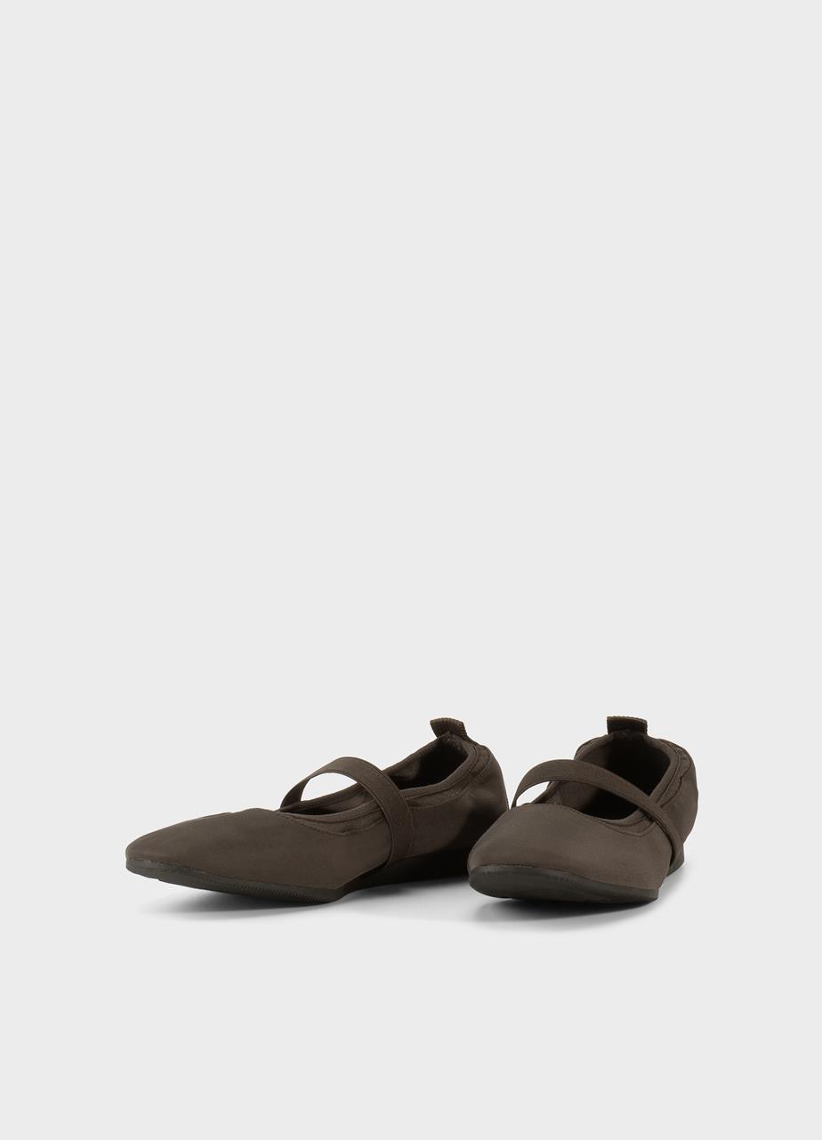 Hillary ballerina's Donkerbruin, Textiel